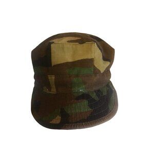 Military Fatigue Hat Fitted Green Camouflage Fitted